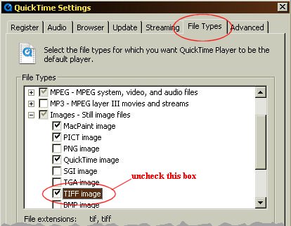 QuickTime File Type Settings