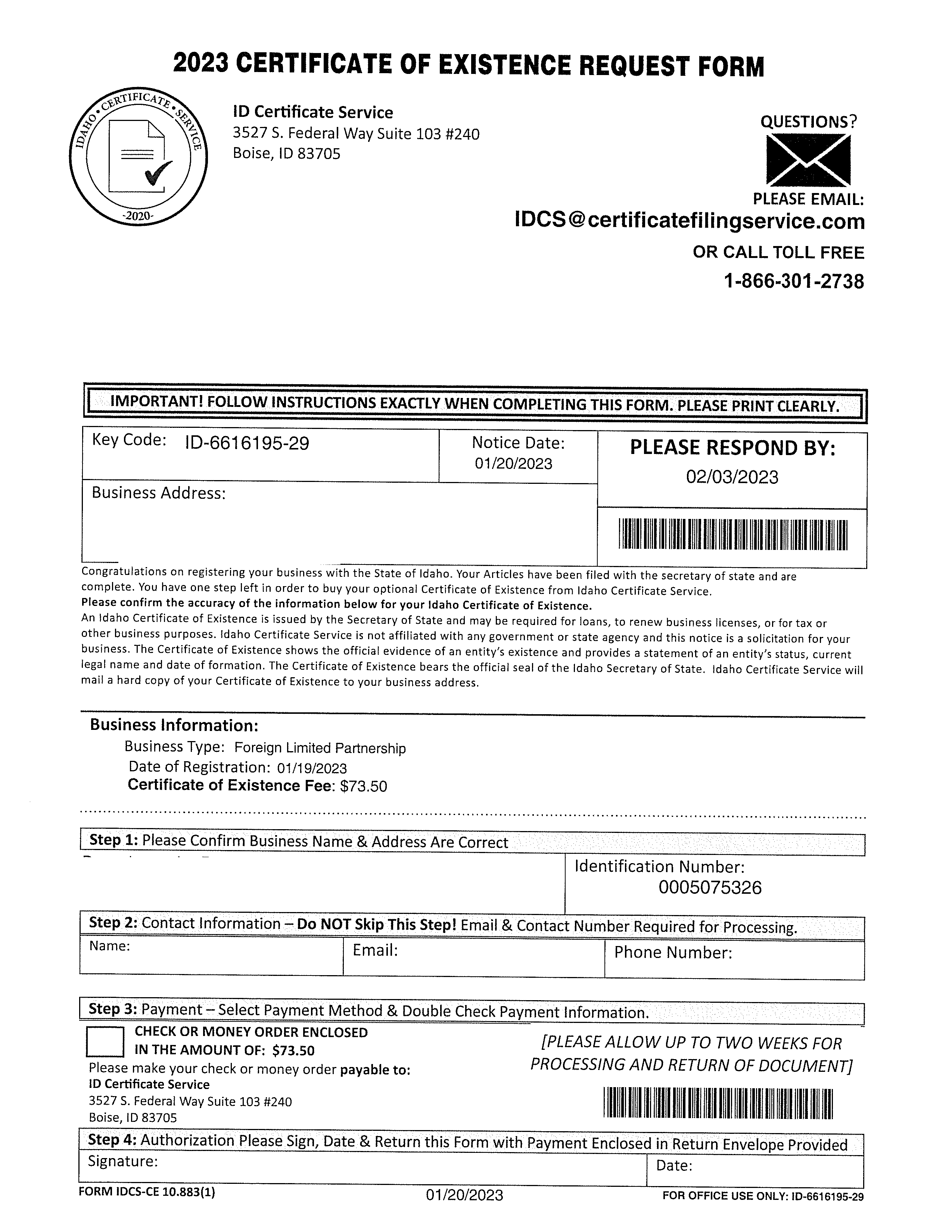 An example of a misleading business solicitation