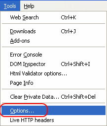Firefox Tools Menu