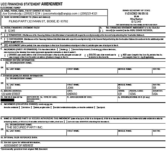 ucc filing assignment