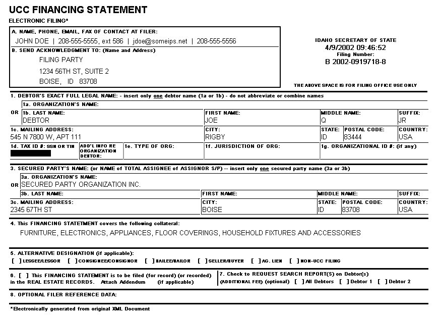 Sample Online Filing   Sample Doc 