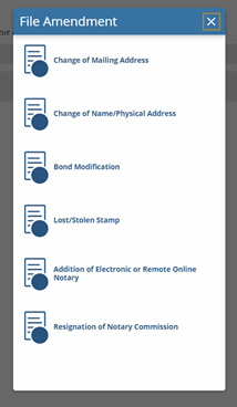 List of Amendments on SOSBiz Website