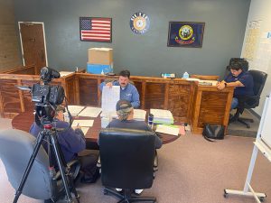 Secretary of State staff reviewing ballots in Butte County